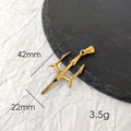 Poseidon Trident Necklace Stainless Steel 18K Gold Plated Aquaman Greek Mythology Pendant Jewelry Gift for Men