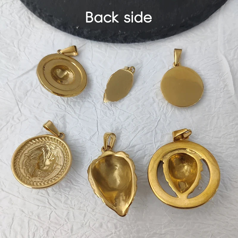 Men's Rock Hip Hop Crystal Inlay Lion Head Pendant Fashion Creative Stainless Steel Gold Color Party Club Charm Jewelry