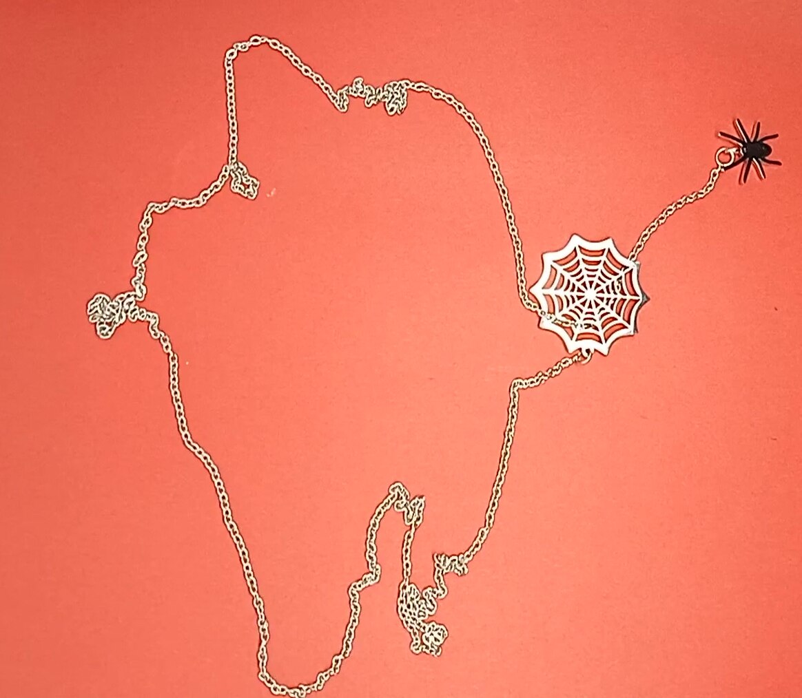18k Gold Spider Necklace | Spider Charm Pendant | Halloween Necklace |