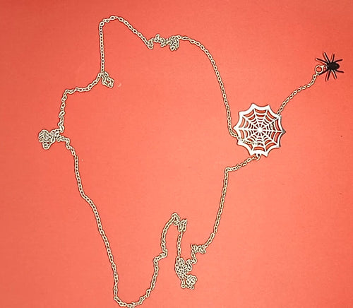18k Gold Spider Necklace | Spider Charm Pendant | Halloween Necklace |