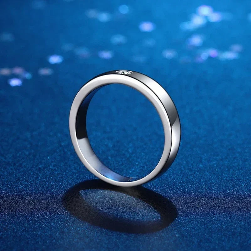 NeeTim 4mm Moissanite Ring for Men 925 Sterling Silver Gemstone Lab Diamond Gold Plated Rings Wedding Engagement Band Jewelry