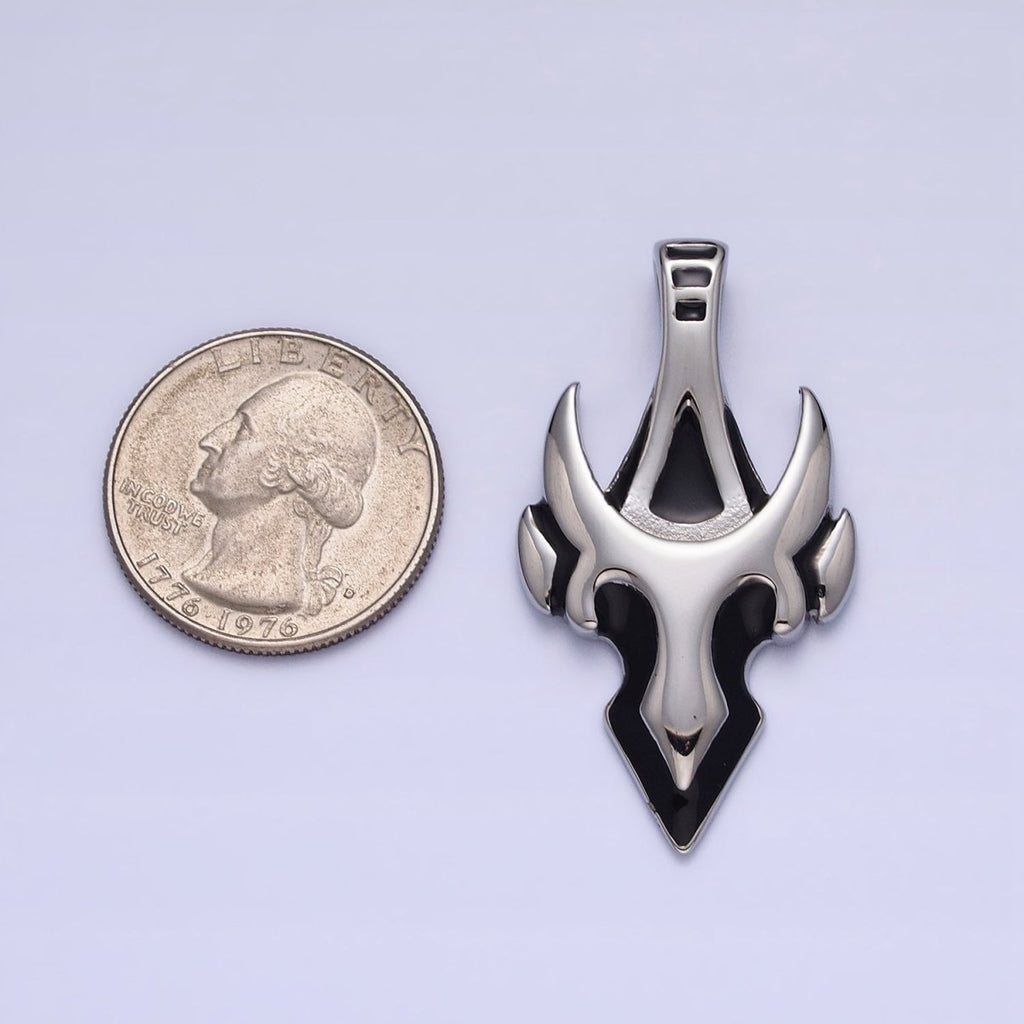 Viking Mask Pendant Stainless Steel Mask Charm for Men Jewelry J-742